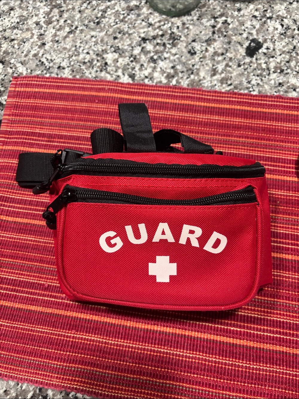 Red Guard Waist Bag - Compact Lifeguard Style Hip Pack